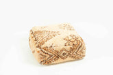 Square Boujad Pillow Cover in Cream and Brown with Tribal Diamond Pattern