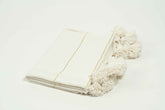Moroccan pom pom blanket - Yellow & Gold