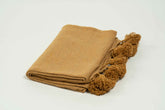 Moroccan pom pom blanket - Brown