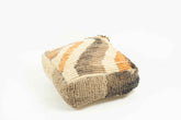 Square Boujad Pillow Cover in Orange, Beige, and Gray with Chevron Pattern