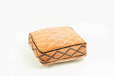 Square Boujad Pillow Cover in Orange with Black Geometric Diamond Pattern