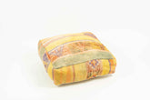 Square Boujad Pillow Cover in Yellow and Green with Striped Pattern