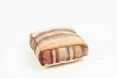 Square Boujad Pillow Cover in Beige, Purple, and Orange with Striped and Geometric Pattern
