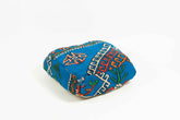 Square Boujad Pillow Cover in Vibrant Blue with Bold Tribal Pattern